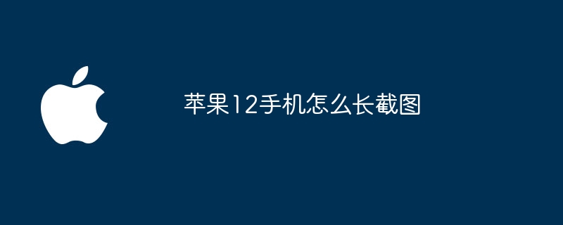 苹果12手机怎么长截图