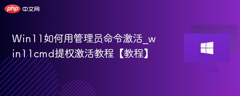 Win11管理员命令激活教程