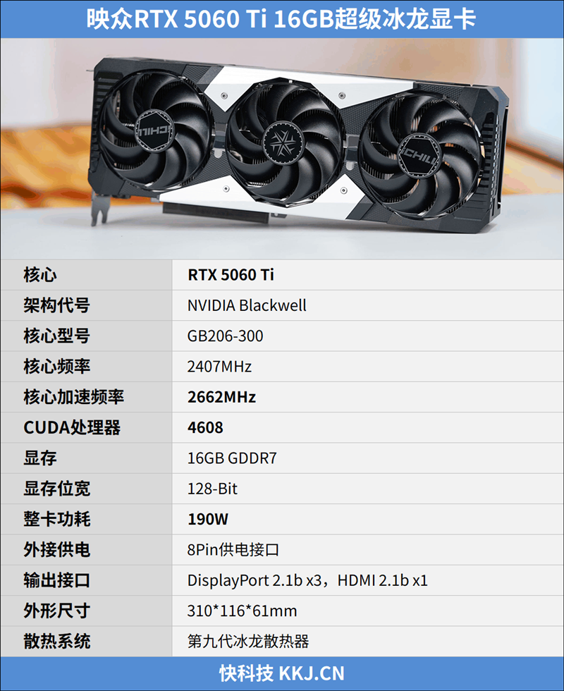 映众RTX 5060 Ti 16GB超级冰龙显卡评测:解锁190W功率 RTX 5060 Ti的最强形态