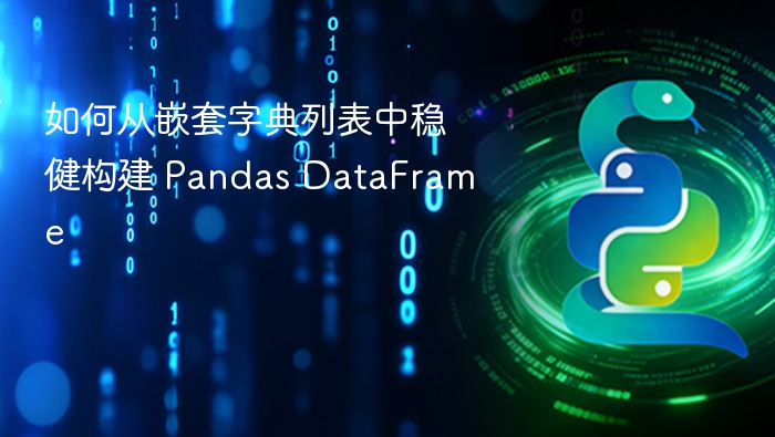 如何从嵌套字典列表中稳健构建 Pandas DataFrame

