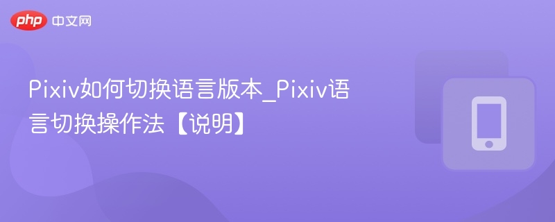 Pixiv语言切换方法及操作说明