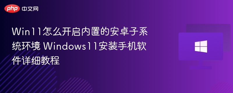 Win11怎么开启内置的安卓子系统环境 Windows11安装手机软件详细教程