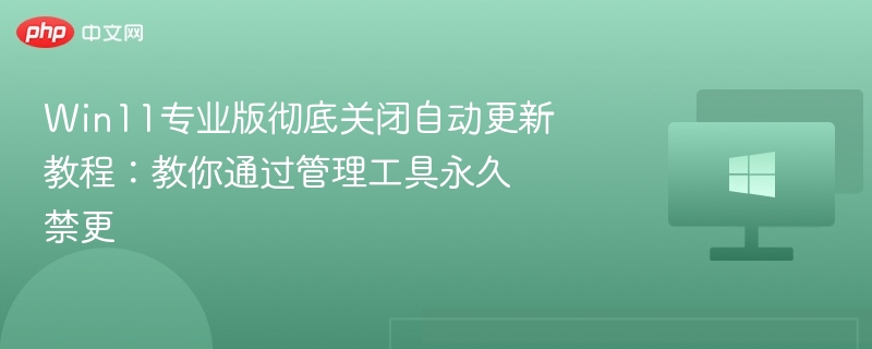 Win11专业版关闭自动更新教程