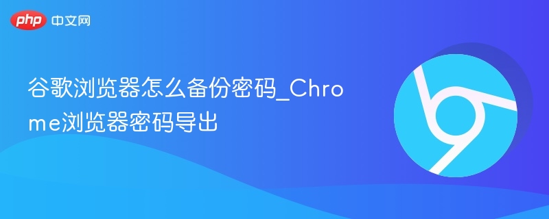 谷歌浏览器怎么备份密码_Chrome浏览器密码导出