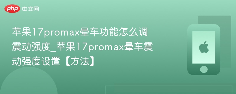 苹果17 Pro Max晕车震动设置方法