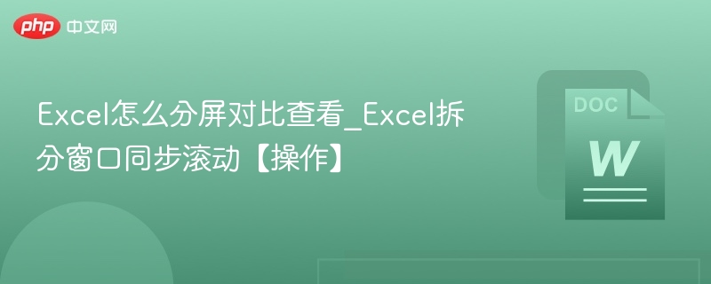 Excel怎么分屏对比查看_Excel拆分窗口同步滚动【操作】