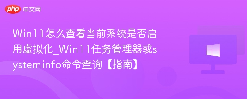 Win11如何查看虚拟化是否开启？
