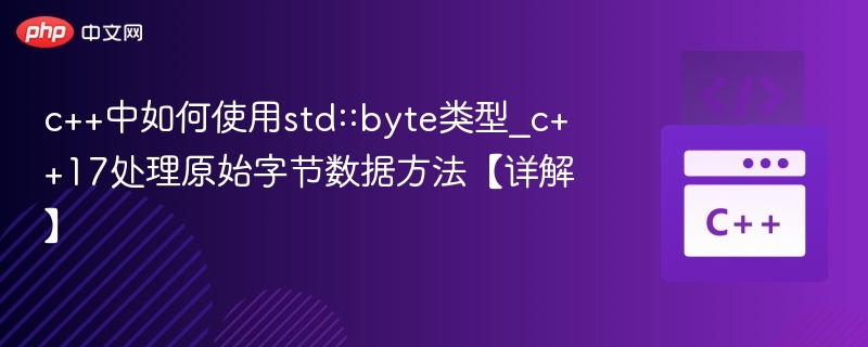c++中如何使用std::byte类型_c++17处理原始字节数据方法【详解】