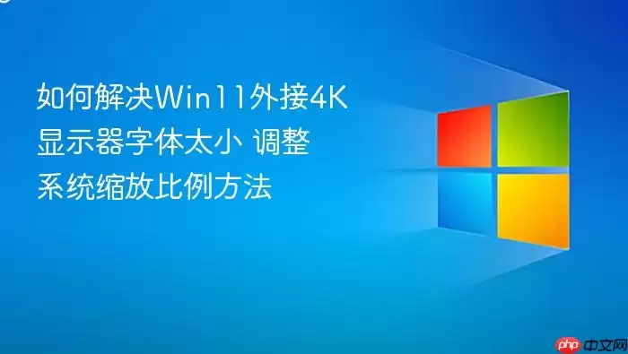 如何解决Win11外接4K显示器字体太小 调整系统缩放比例方法