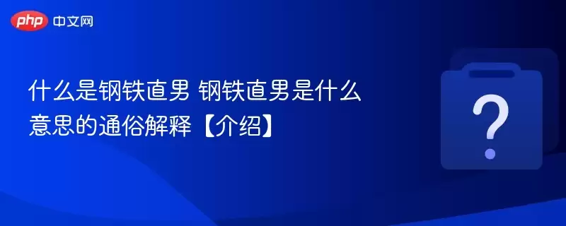 什么是钢铁直男?钢铁直男是什么意思的通俗解释【】