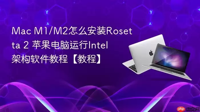 Mac M1/M2怎么安装Rosetta 2 苹果电脑运行Intel架构软件教程【教程】
