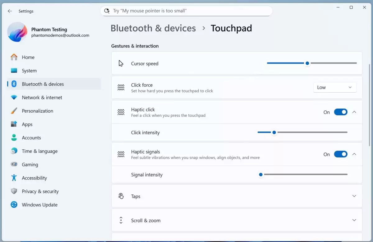 Win11最新预览版中将控制面板的键盘调节选项迁移到设置应用中