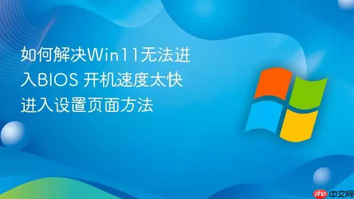 如何解决Win11无法进入BIOS 开机速度太快进入设置页面方法