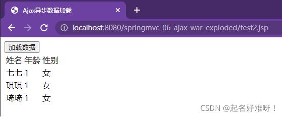 Ajax实现异步加载数据