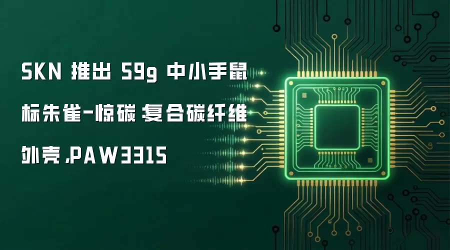 SKN 推出 59g 中小手鼠标朱雀-惊碳：复合碳纤维外壳，PAW3315