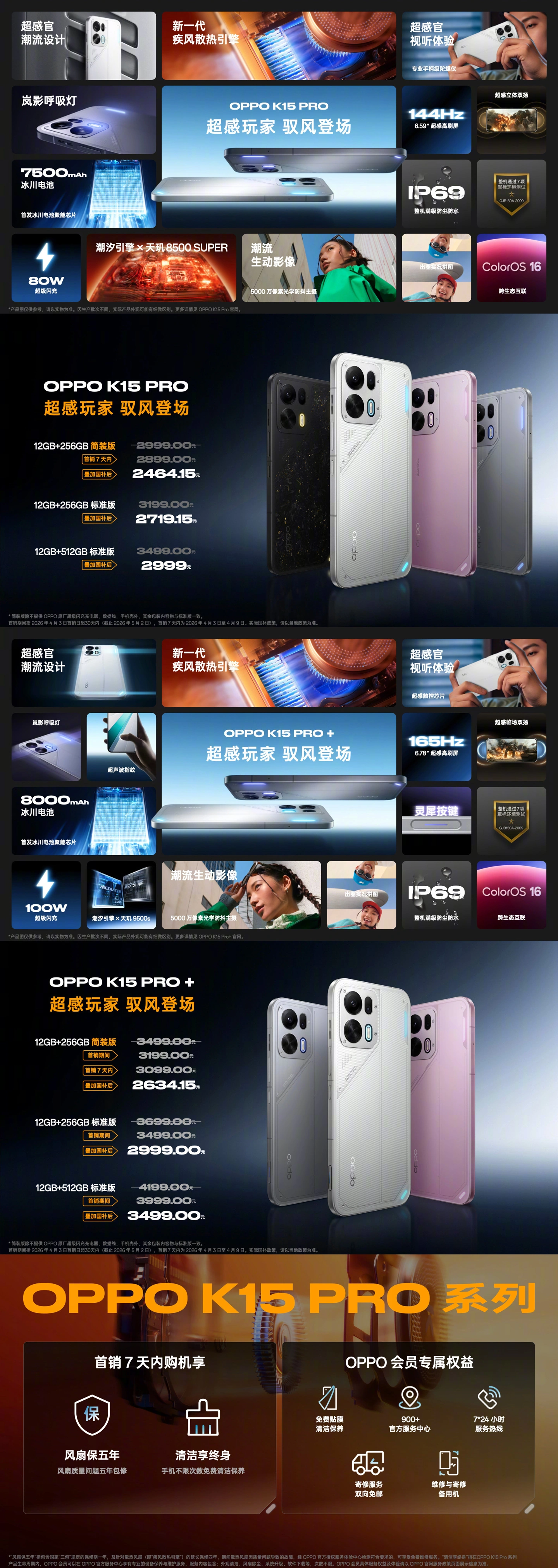 OPPO K15 Pro 系列手机开售：天玑 8500 SUPER / 9500s 芯片，2899 元起