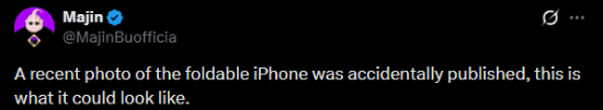 苹果史上最大改款！疑似折叠iPhone实物图曝光