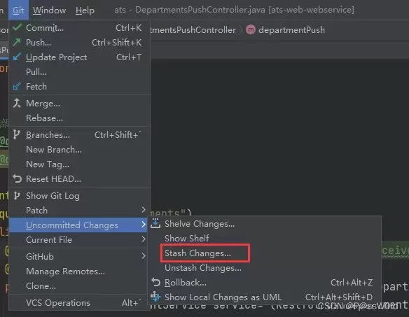 IDEA中Git暂存代码暂存区的用法及说明