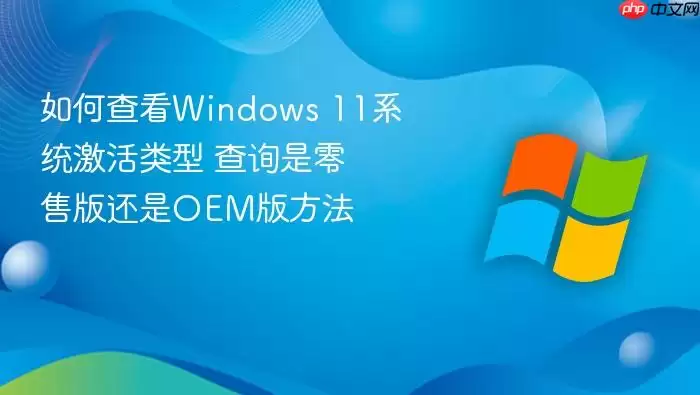 如何查看Windows 11系统激活类型 查询是零售版还是OEM版方法