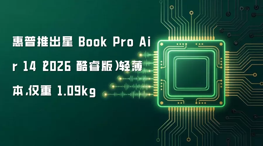 惠普推出星 Book Pro Air 14（2026 酷睿版）轻薄本，仅重 1.09kg