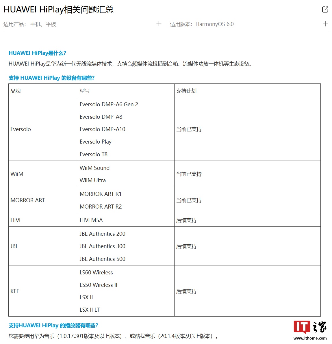 华为 Sound X 智能音箱获 HarmonyOS 6.0.0.312 花粉尝鲜升级，新增支持 HUAWEI HiPlay