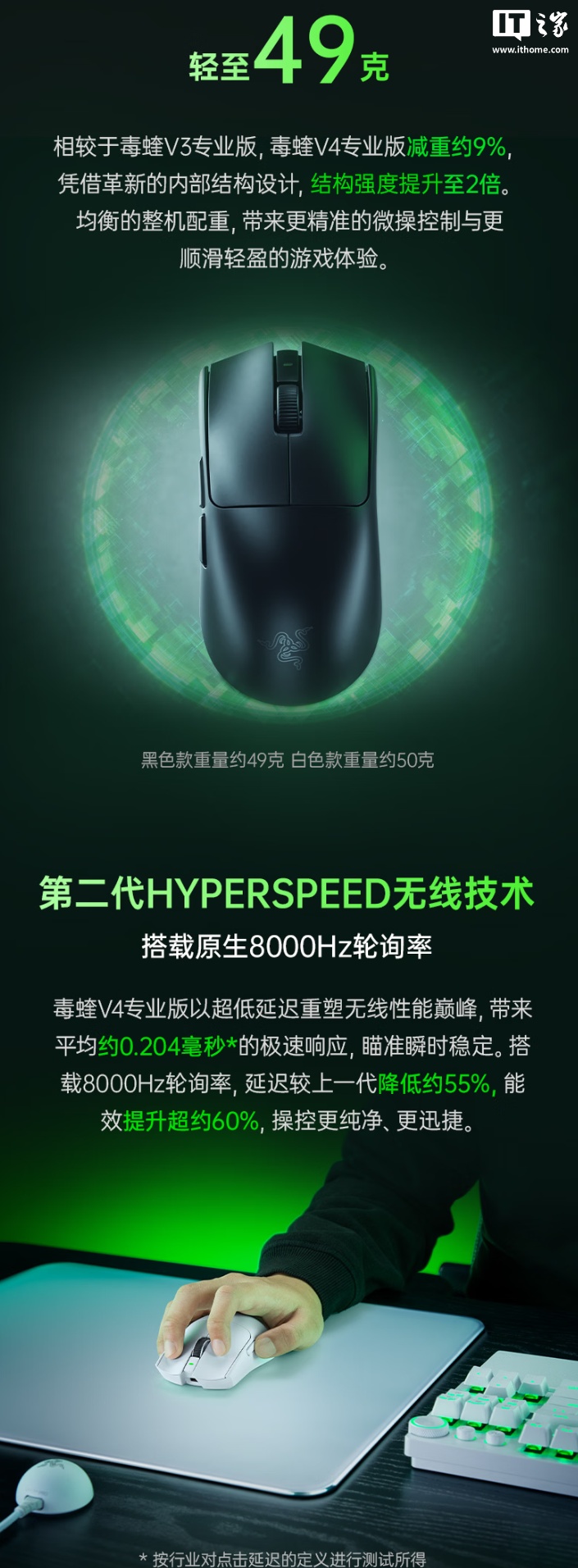 雷蛇毒蝰 V4 专业版鼠标、巨甲虫 V2 专业版鼠标垫发布，1299/449 元