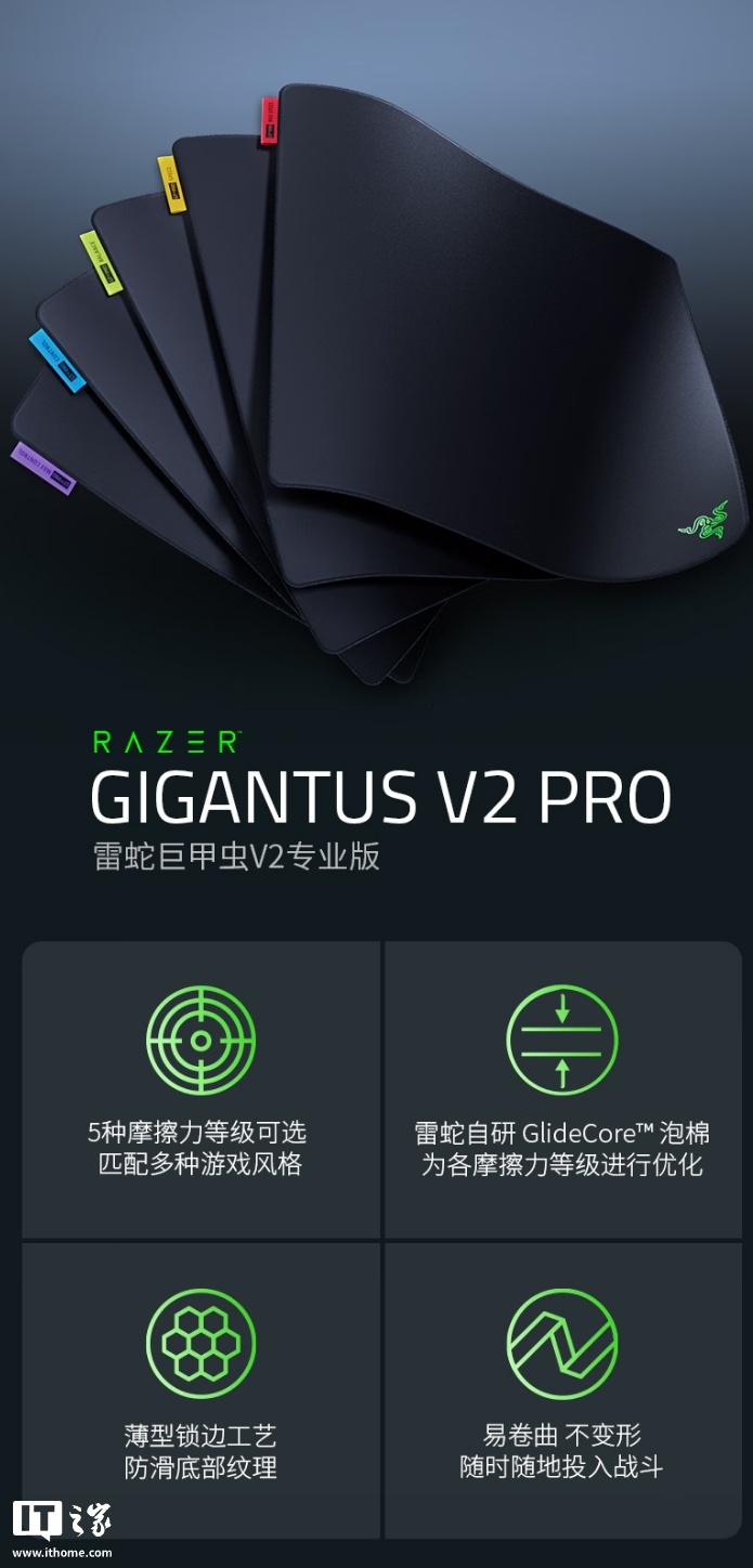 雷蛇毒蝰 V4 专业版鼠标、巨甲虫 V2 专业版鼠标垫发布，1299/449 元