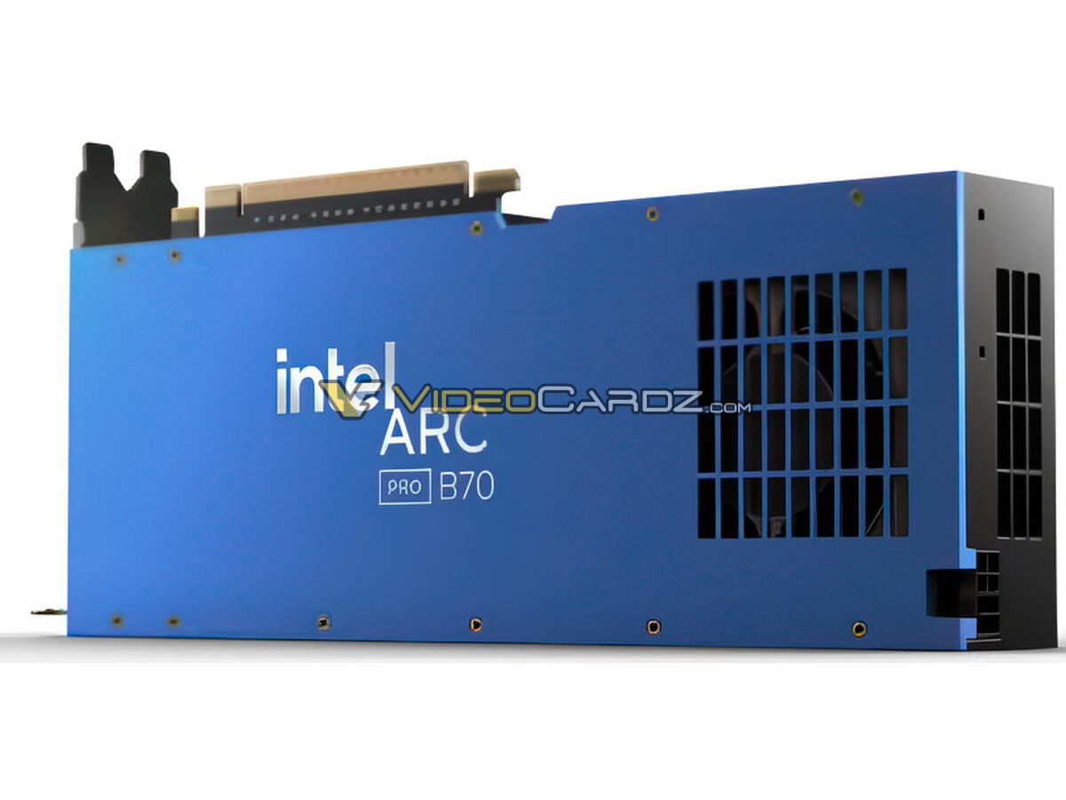 英特尔锐炫 Arc Pro B70 专业显卡公版参考设计渲染曝光