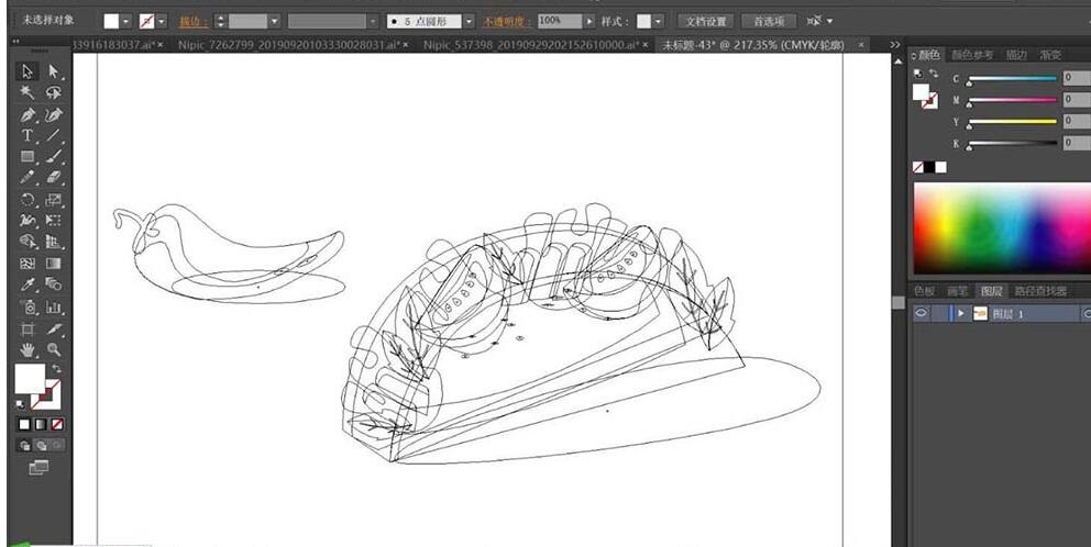 ai如何制作鸡肉卷插画