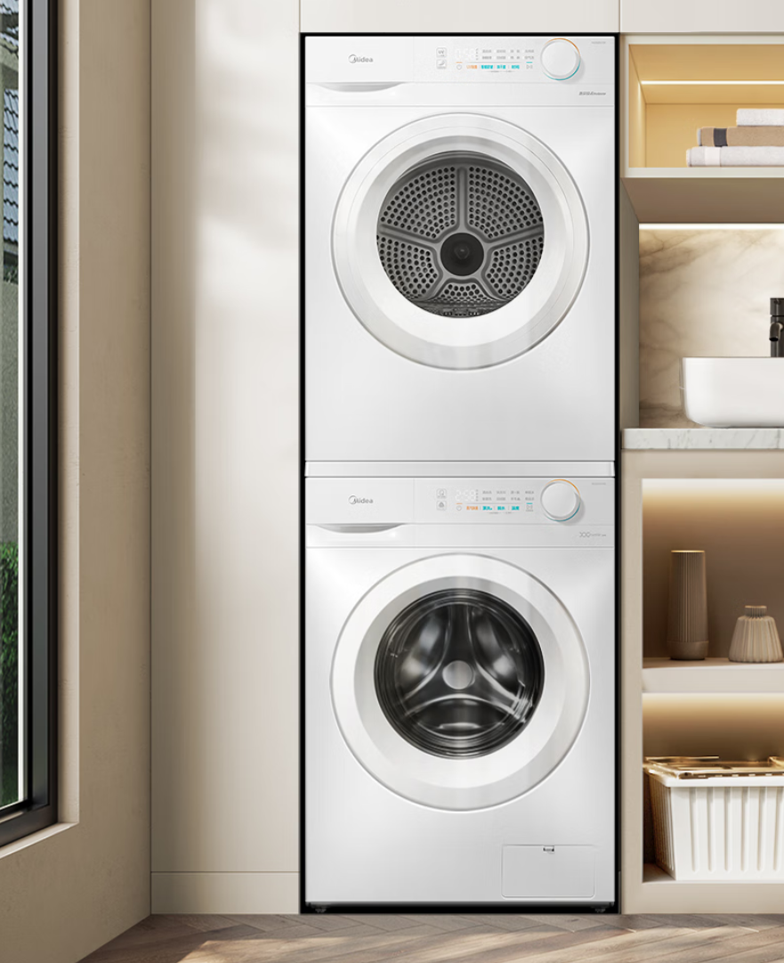 美的 V11 洗烘套装 2599 元新低：支持巴氏除菌洗 + 42°C 热泵柔烘