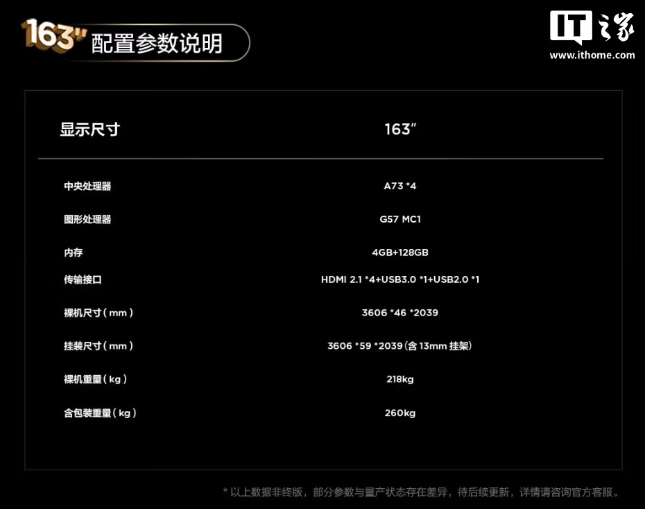 TCL Max163M / Pro 旗舰 163 英寸 Micro LED 巨幕电视发布，249999 元起