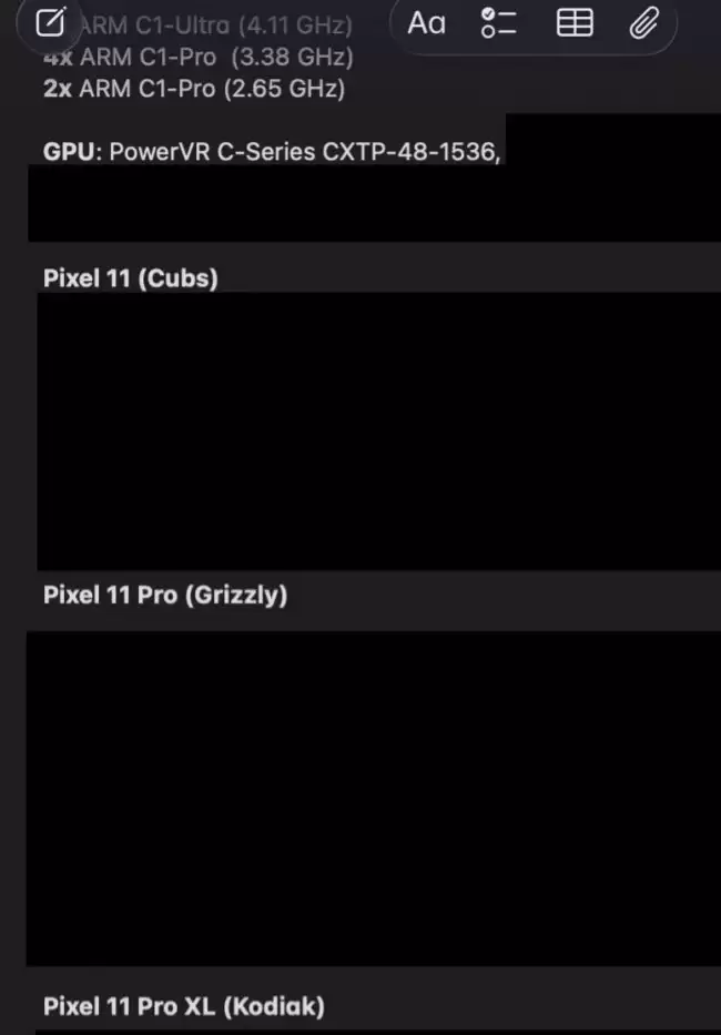 （G-G） Pixel 11 系列手机 Tensor G6 芯片爆料：7 核 CPU 沿用 5 年前 GPU
