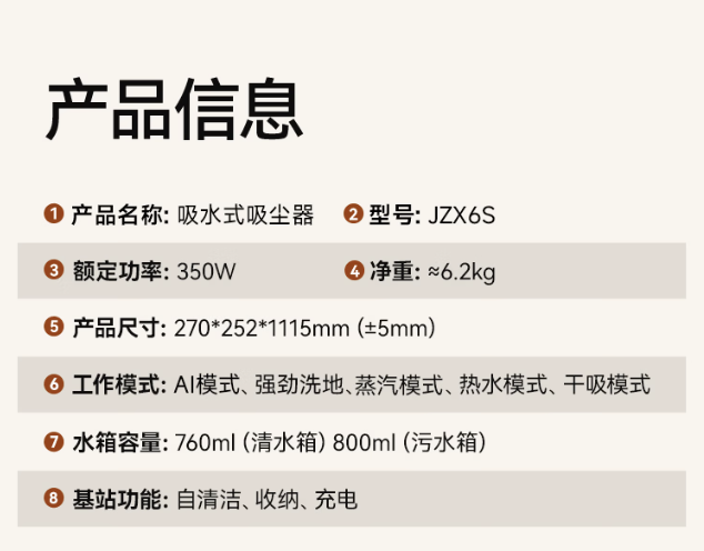 京东京造推出 JZX6S 洗地机：160℃ 蒸汽杀菌、27000Pa 吸力，1999 元
