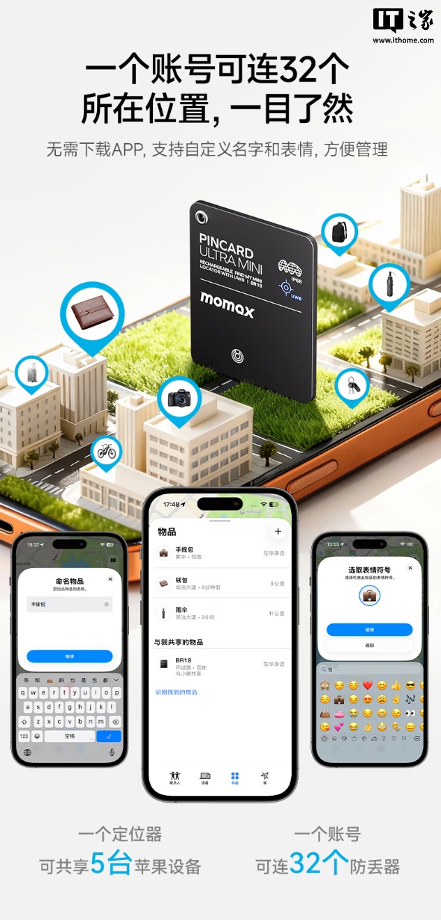 摩米士推出 UWB 防丢器：80dB 音量、3mm 厚度，198 元