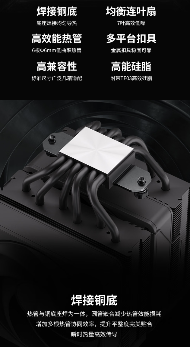 银昕 FM620 Pro 风冷 CPU 散热器上市：6 热管双塔设计，299 元