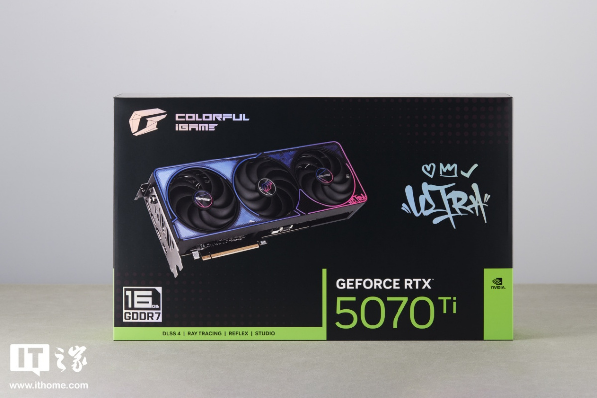 七彩虹 iGame RTX 5070 Ti Ultra SFF 显卡图赏：嘻哈涂鸦风，设计更潮酷