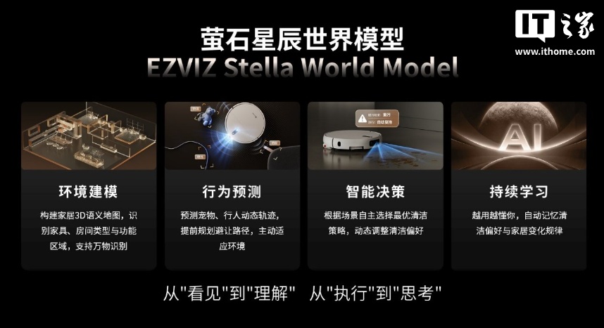 萤石发布 Stella 星辰系列 AI 蒸汽洗地机器人，全球首创双擎双热活水洗地