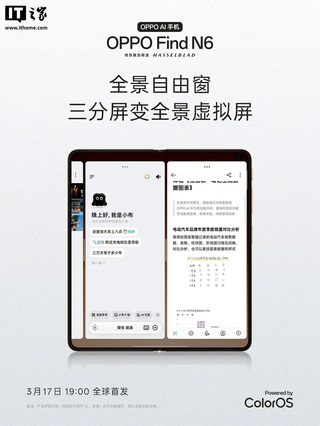 OPPO Find N6 全景自由窗功能首曝：大小自由调、浮窗 / 分屏 / 全屏任意切，3 月 17 日首发