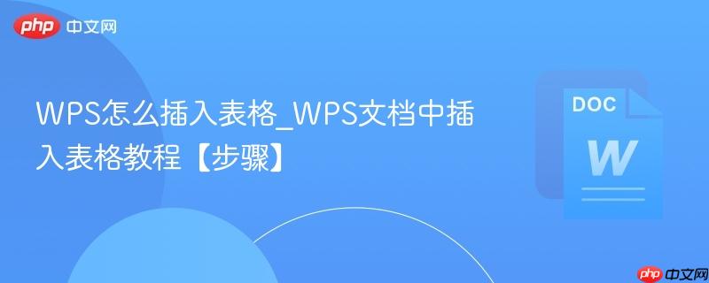 WPS怎么插入表格_WPS文档中插入表格教程【步骤】