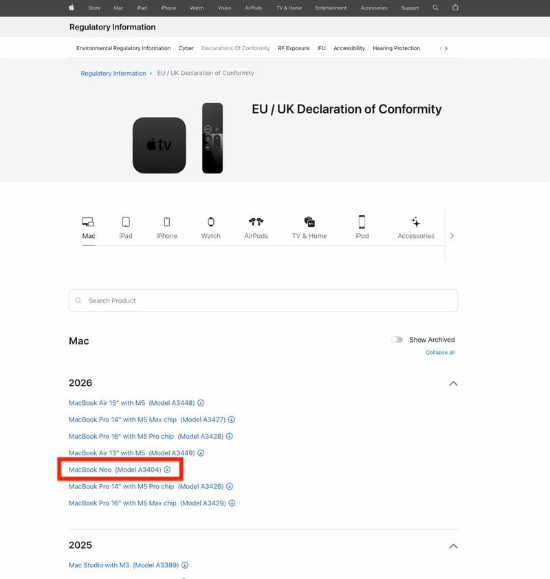 苹果最便宜笔记本提前现身：将定名MacBook Neo！