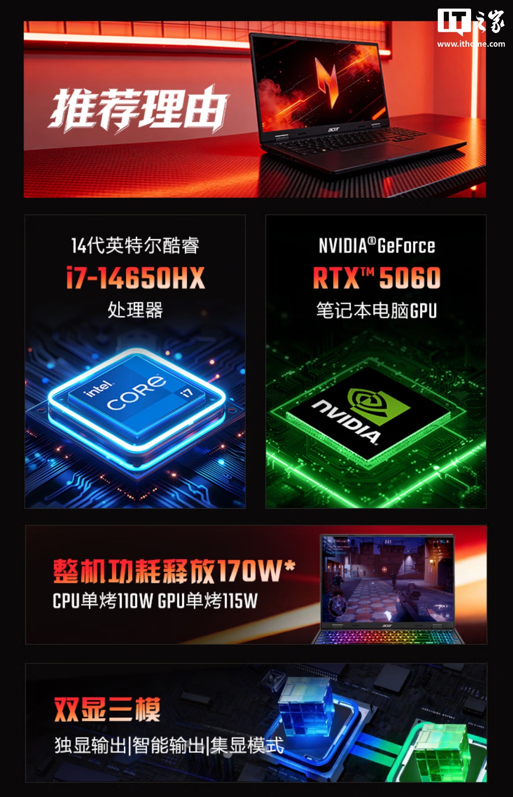 宏碁暗影骑士 ·Neo 16 英寸游戏本发布：i7-14650HX 处理器 +RTX 5060 显卡、2.5K 300Hz 屏幕，8999 元