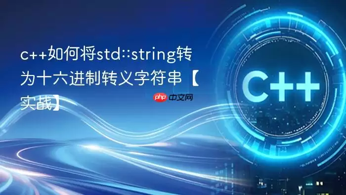 c++如何将std::string转为十六进制转义字符串【实战】