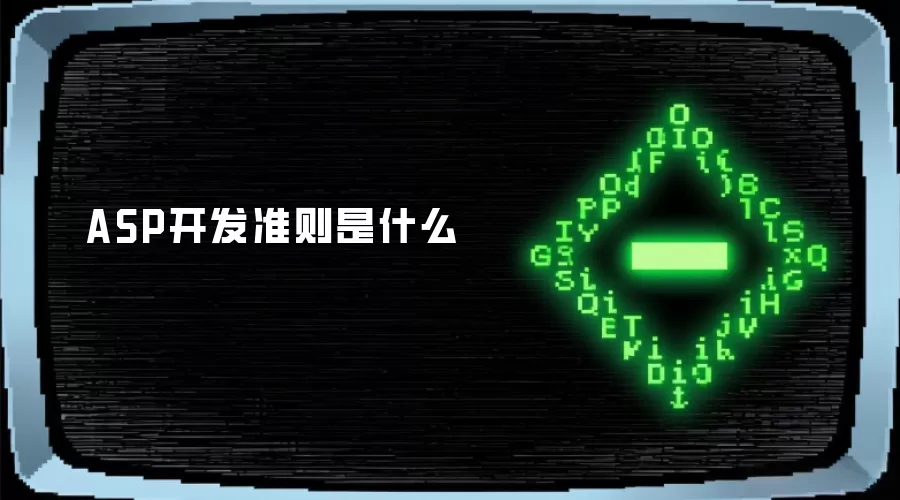 ASP开发准则是什么