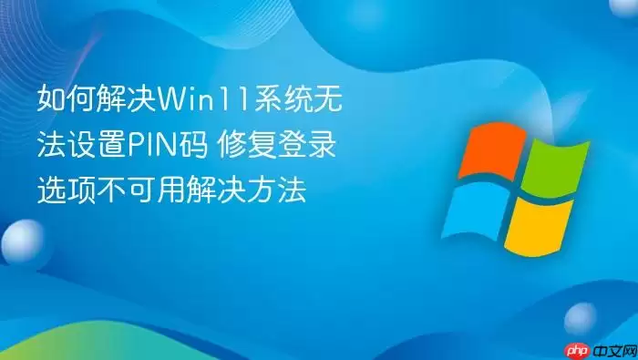 如何解决Win11系统无法设置PIN码 修复登录选项不可用解决方法