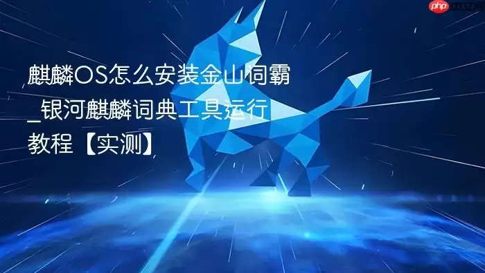 麒麟OS怎么安装金山词霸_银河麒麟词典工具运行教程【实测】