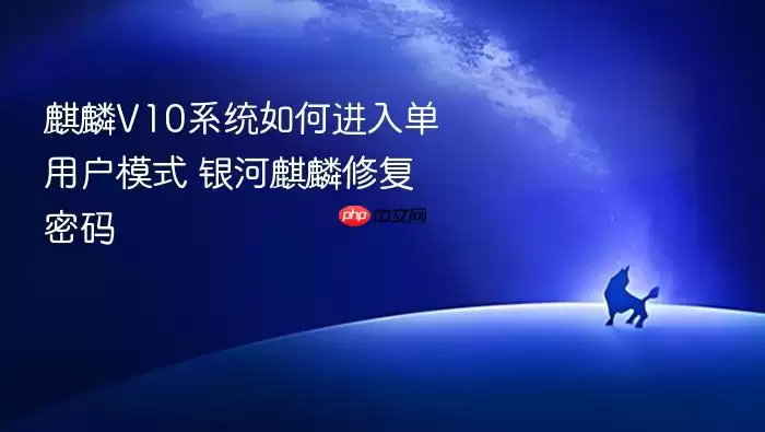 麒麟V10系统如何进入单用户模式 银河麒麟修复密码