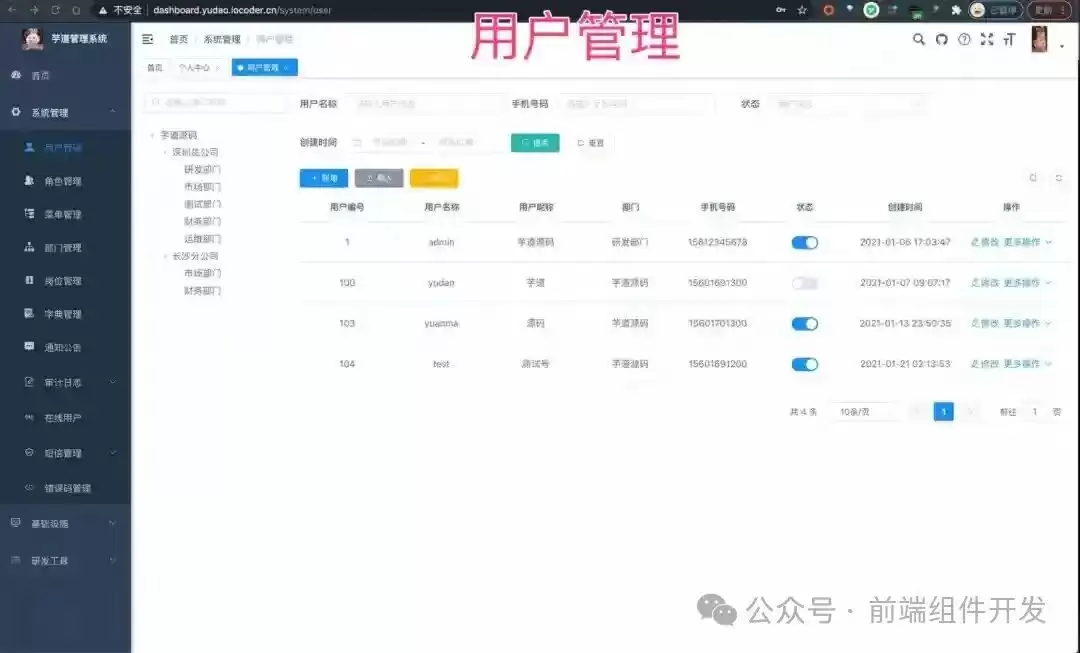 Ja va快速开发平台若依、芋道、Jeesite、JeecgBoot详细对比