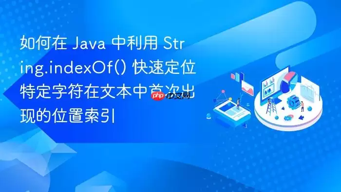 如何在 Ja va 中利用 String.indexOf() 快速定位特定字符在文本中首次出现的位置索引