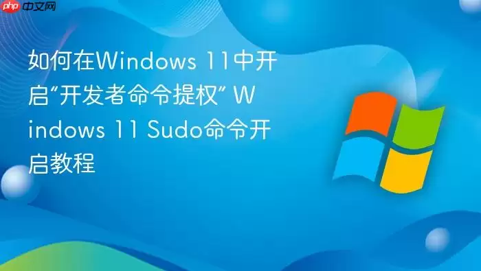如何在Windows 11中开启“开发者命令提权” Windows 11 Sudo命令开启教程