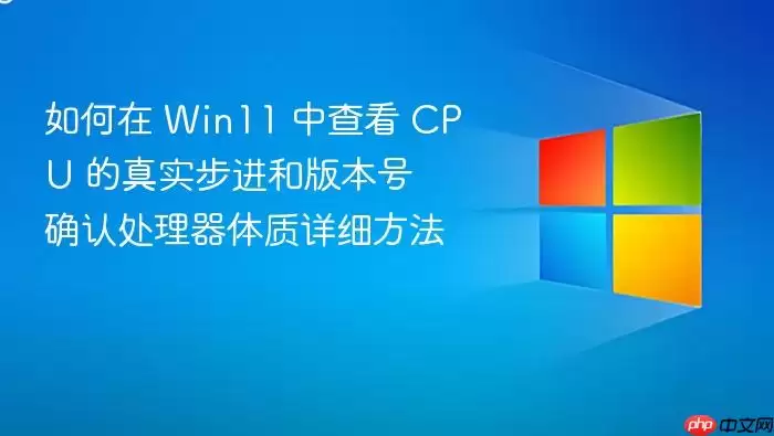 如何在 Win11 中查看 CPU 的真实步进和版本号 确认处理器体质详细方法